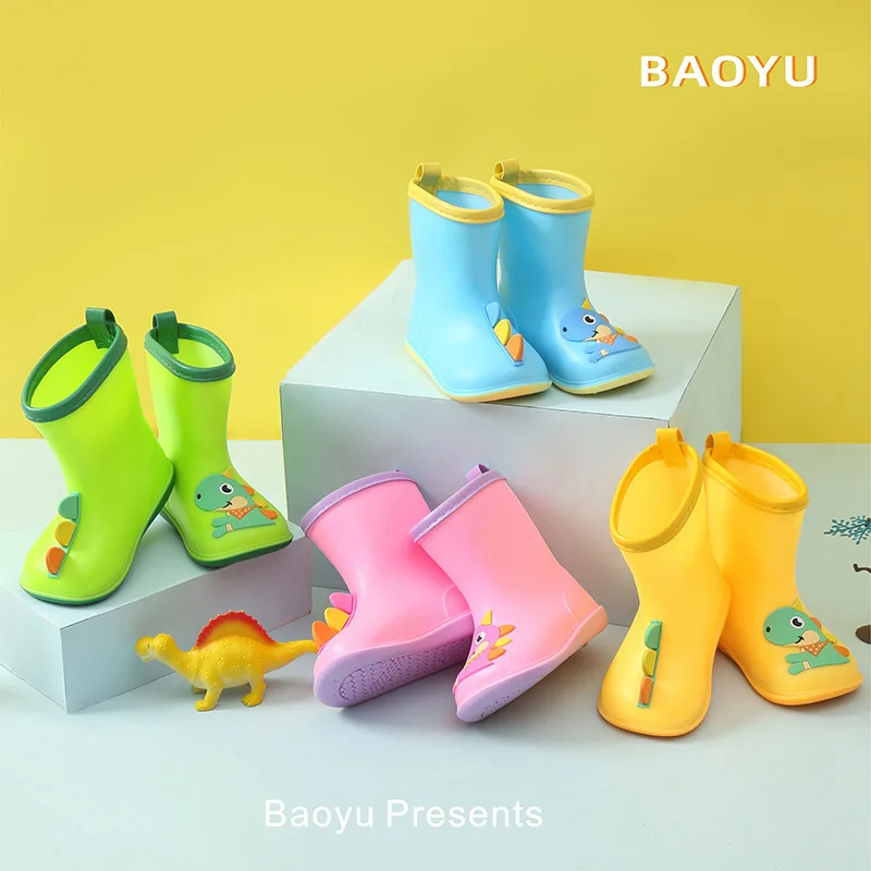 2024 HOT Children Shoes Toddler Infant Kids Baby Boys Girls PVC Rain Boots Waterproof Non-Slip Shoes Kids Shoes Bota Infantil