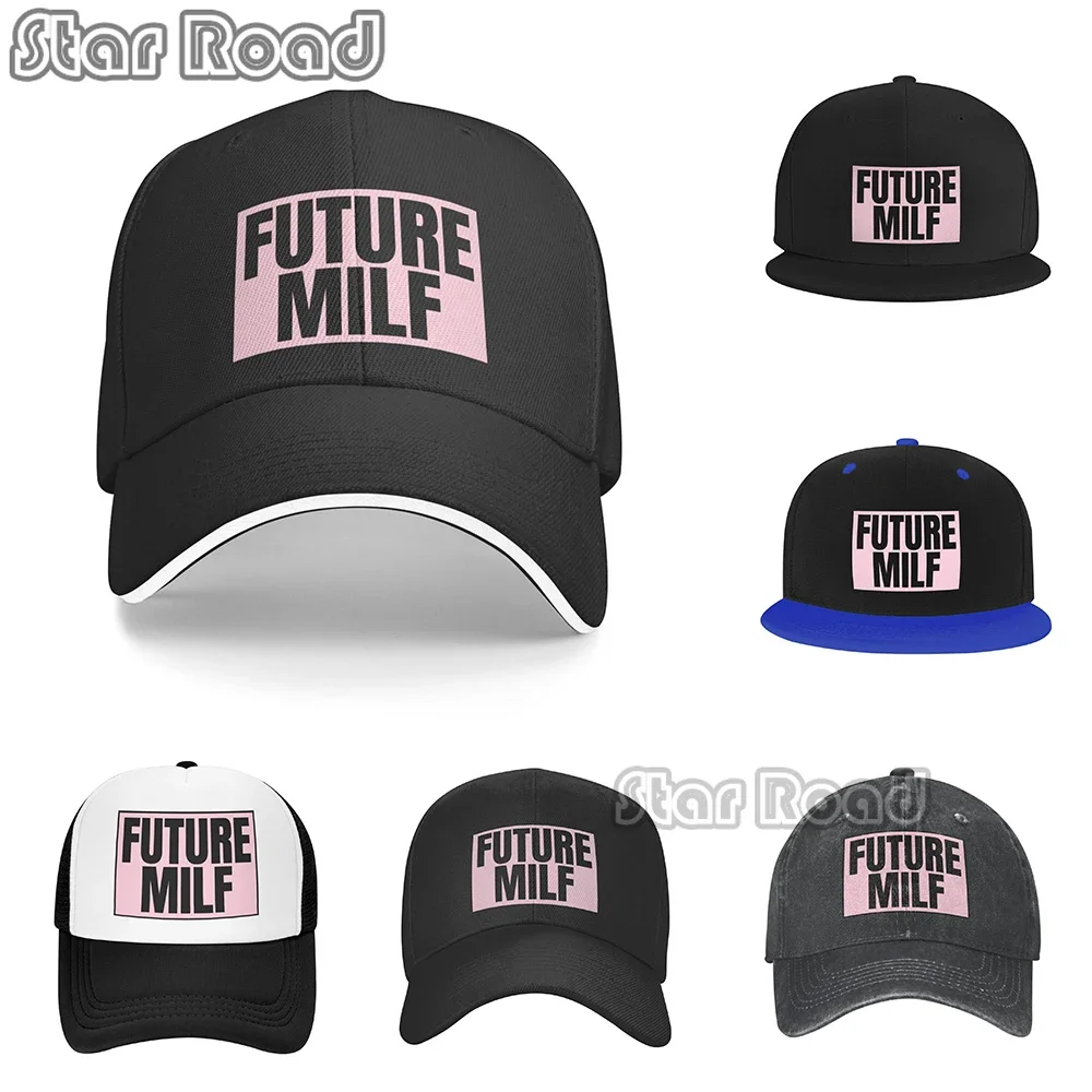 

Future Milf Multicolor Hat Peaked Women's Cap Pink Black Personalized Visor Protection Hats for unisex