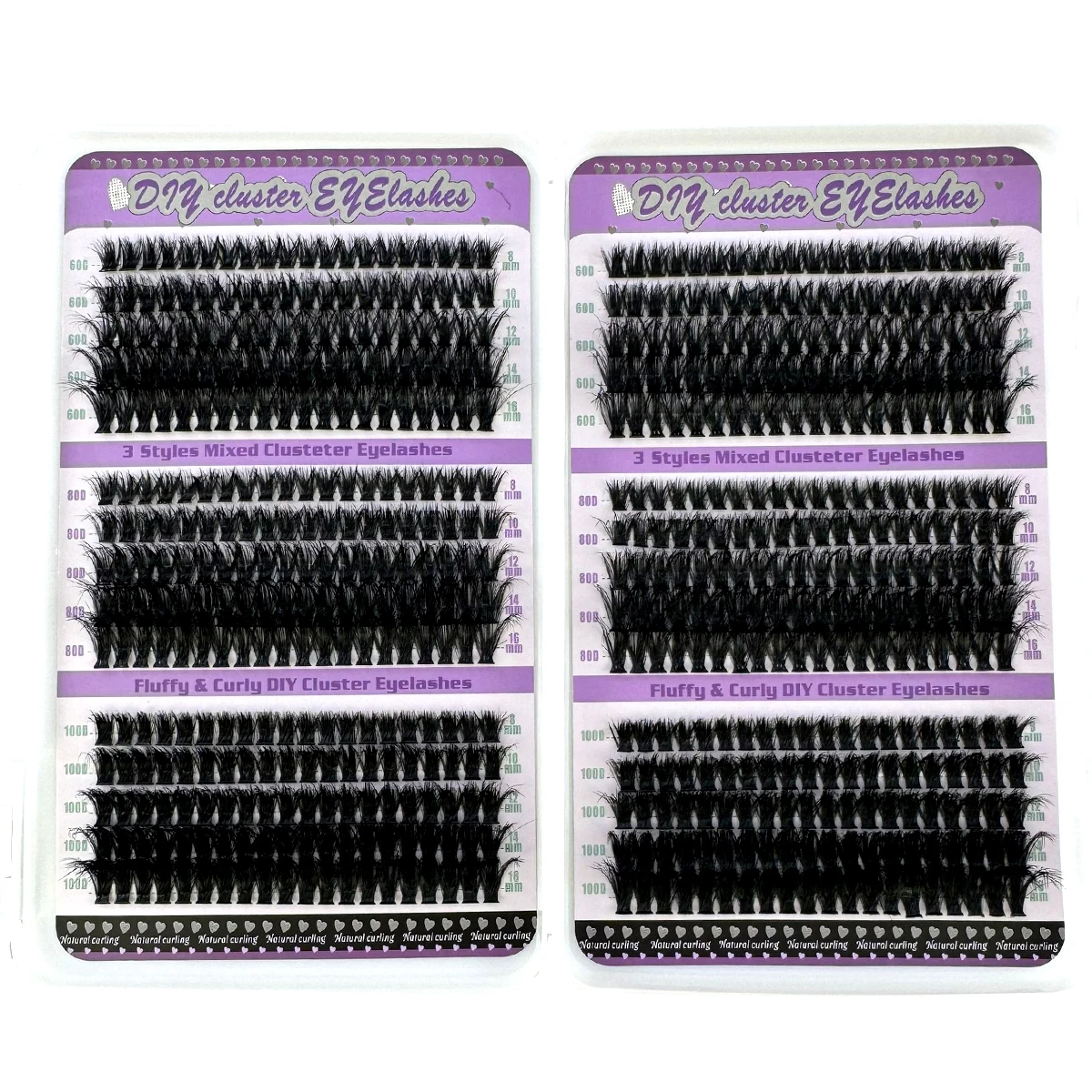 600 Pcs Individual Lashes Book Clusters Extensions 60D/80D/100D Natural Long DIY at Home Cluster Lashes Makeup Tools Faux Cils