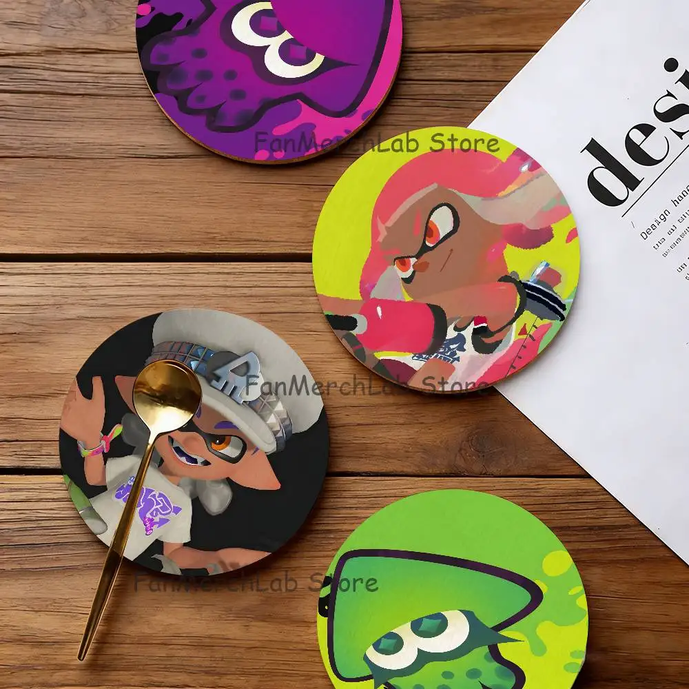 

Game S-SplatoonS Cartoon Cartoon Anime Cute Wooden Coaster Coffee Shop Beverage Shop Family Restaurant Cafe Decoration