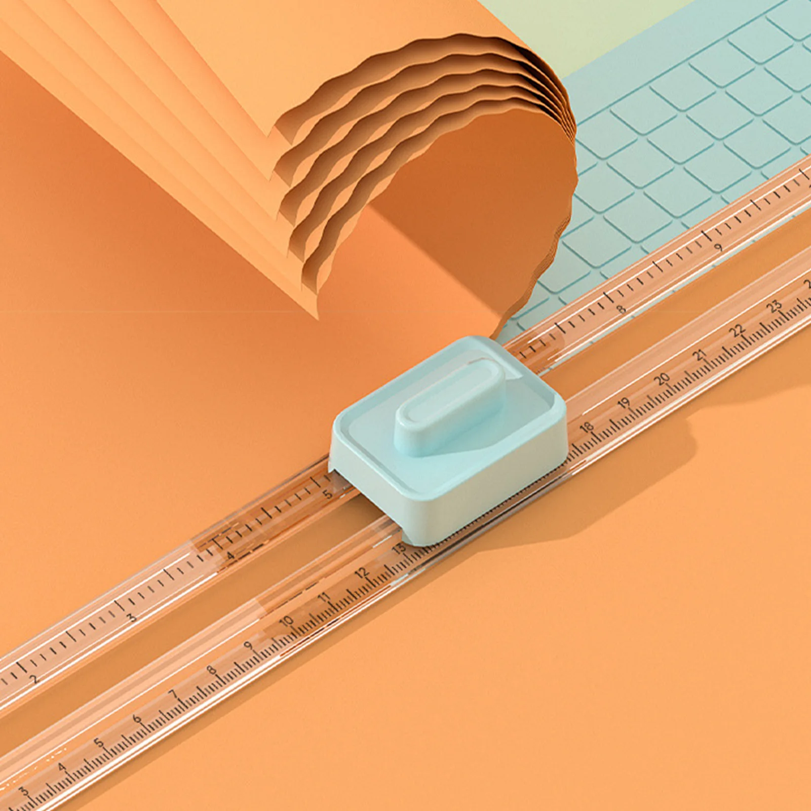 4 in 1 양면 절단 종이 커터, 사진 트리머용 풀아웃 자 포함, 스크랩북용 경량 절단 매트 기계