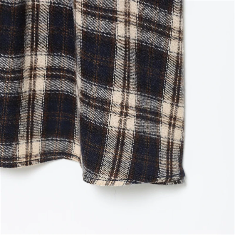 Abito camicia scozzese vintage Abito lungo da donna a maniche lunghe abbottonato Abito casual elegante autunno inverno