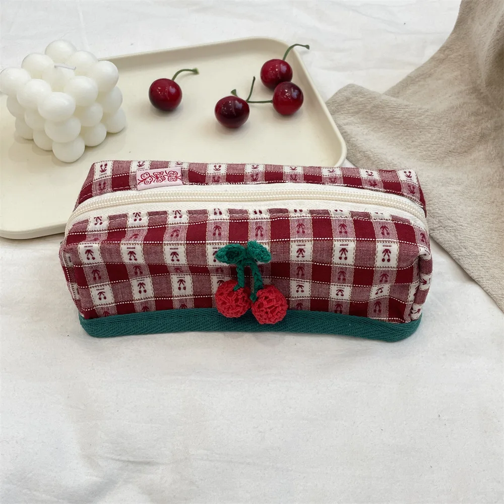 Plaid Cosmetic Bag for Women Christmas Gift Travel Makeup Organizer Portable Storage Pouch Autumn Winter New Style