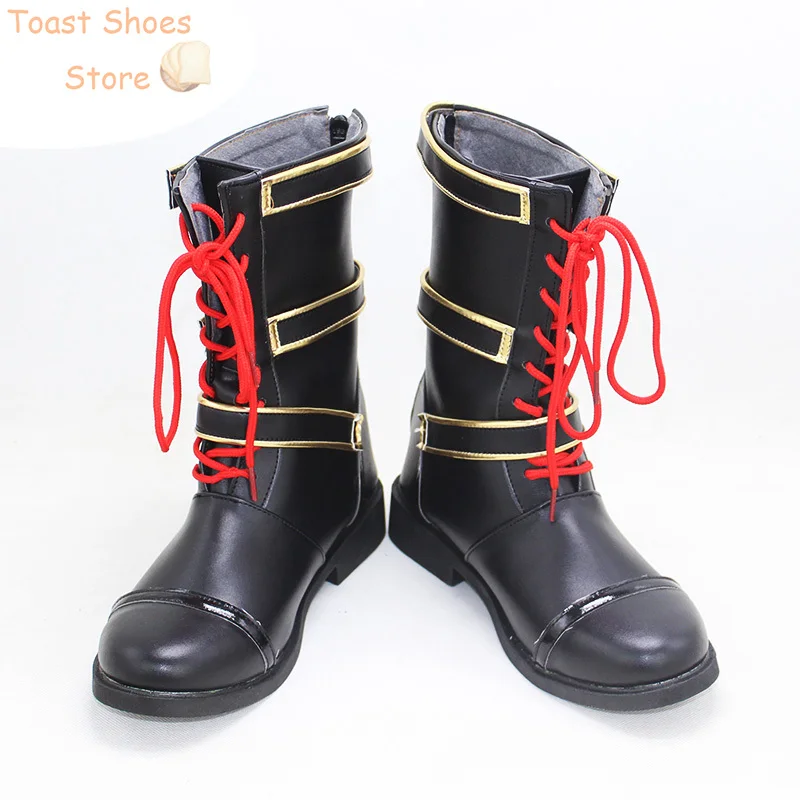 Kuzuha scarpe Cosplay stivali di carnevale di Halloween VTuber Cosplay Prop scarpe in pelle PU Costume Prop