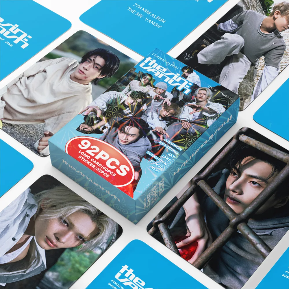 

Enhypen, Engine, the Sin: Vanish, a Box of 92 Pieces (60 Lomo Cards + 32 Stickers), High-Definition Photo Cards, Collectibles, Fan Merchandise Album, Concert Goods, Small Gifts, Holiday Gifts, Decorations