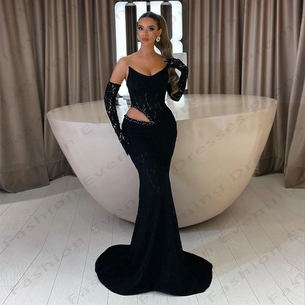 

Sexy Off Shoulder Evening Dresses For Women Luxurious Beading Mermaid Backless Elegant Slimming Simple Mopping Prom Gowns 2024