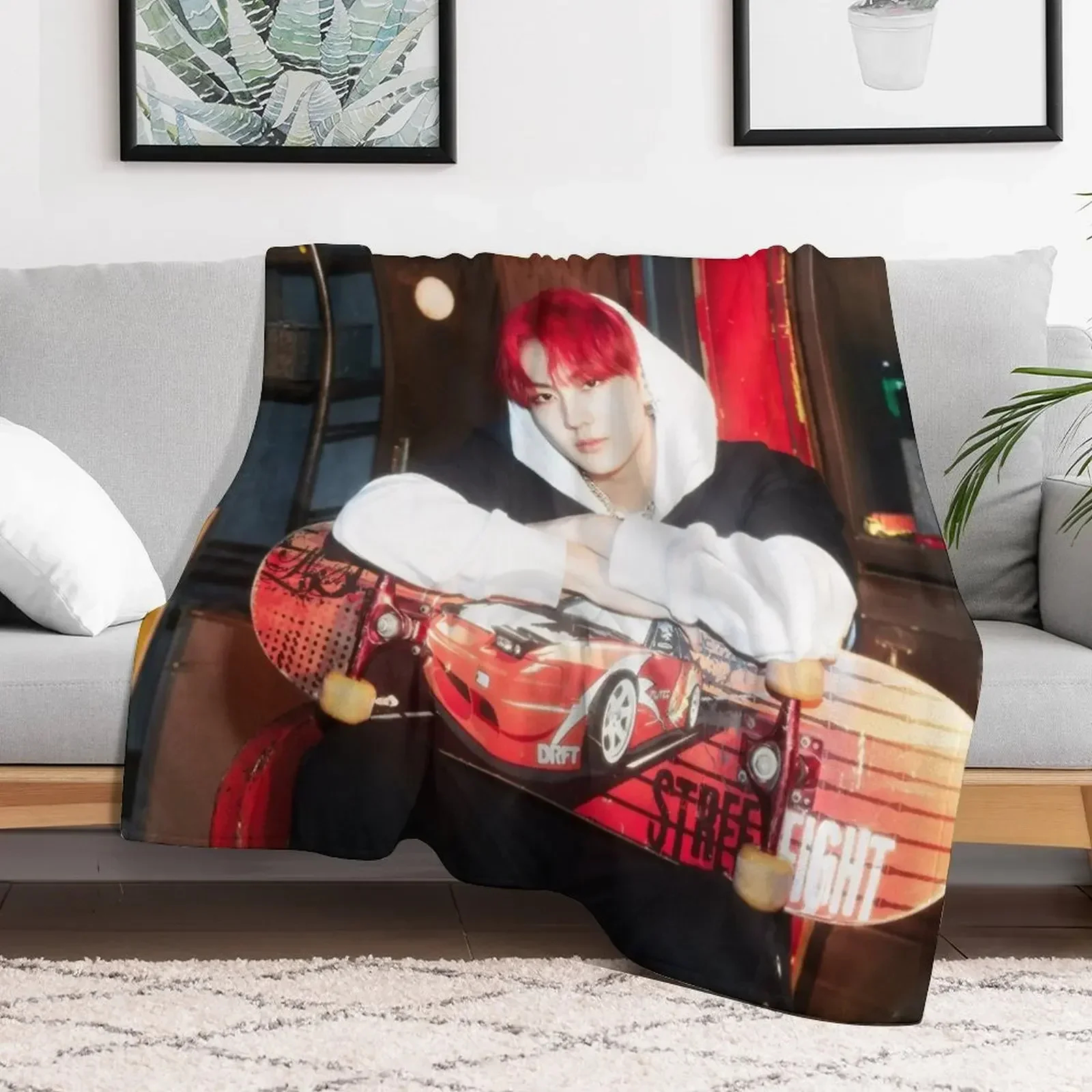 jungwon Throw Blanket for sofa manga Vintage Blankets