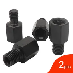 Adaptadores de espejos retrovisores negros para motocicleta, tornillo de conversión, antireloj, rosca derecha e izquierda, M10, 10MM, M8, 8MM, 1 par