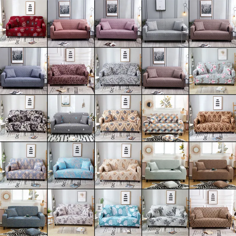 1/2/3/4 Seat Printed Sofa Cover Elastic Dustproof and Wrinkle Resistant Decoration Universal for Multi-person Sofas