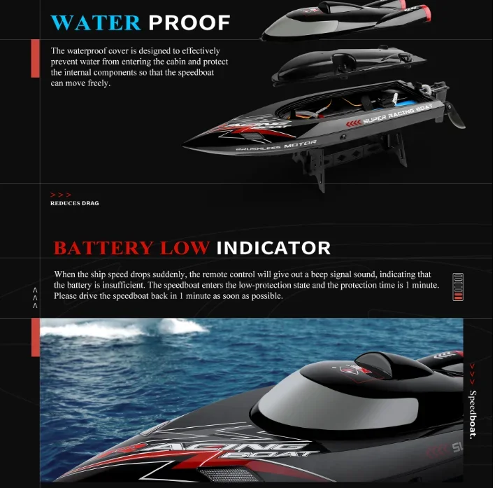 Wltoys Wl916 Wl917 Wl915 Rc Boot 2.4Ghz 55 Km/h Borstelloze Raceboot Model Afstandsbediening Speedboot Kinderen Rc Speelgoed