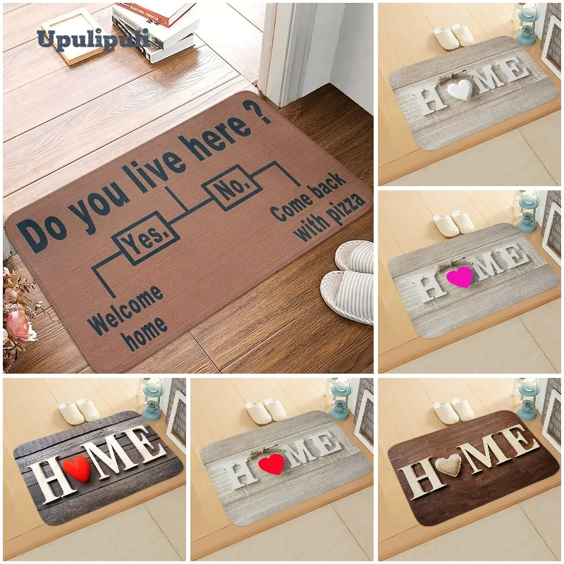 Vivi qui? Tappeti modello HOME Tappeti Decorazioni per la casa Soggiorno Camera da letto Ingresso Tappeto Cucina Porta d'ingresso Tappetino antiscivolo