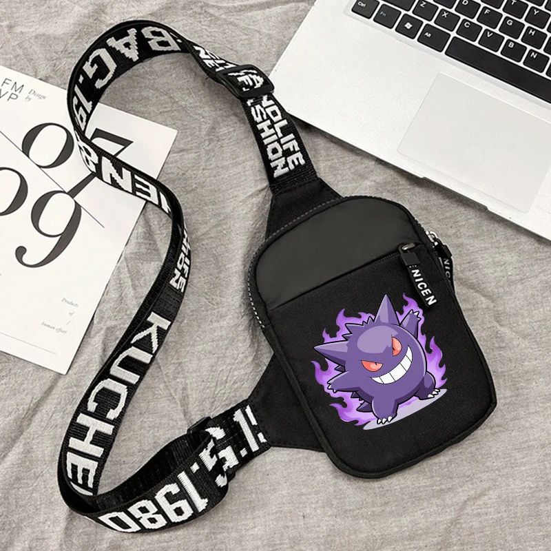 

Pokemons Games Multiple Roles Square Crossbody Bags Trend Waterproof Simple Hip Hop Daily Chest Pack Anime Cartoon Commut Single