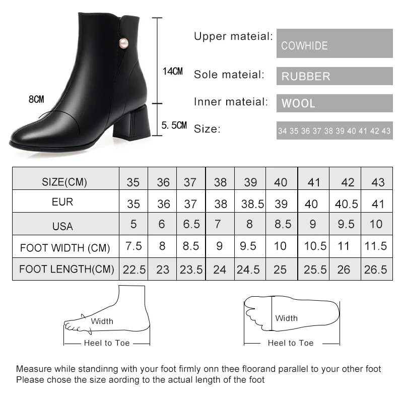 AIYUQI Women Fashion Boots Red Wool Warm Winter Genuine Leather Booties Women Mid Heel Wedding Banquet Dress Boots Women