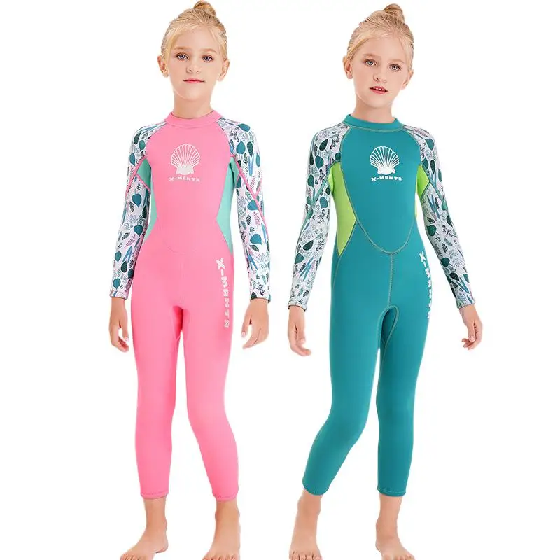 

New Children's Diving Suit2.5MMOne-Piece Warm Winter Swimsuit Girls' Long-Sleeved Cold-Proof Snorkeling Surfing Jellyfish Clothi