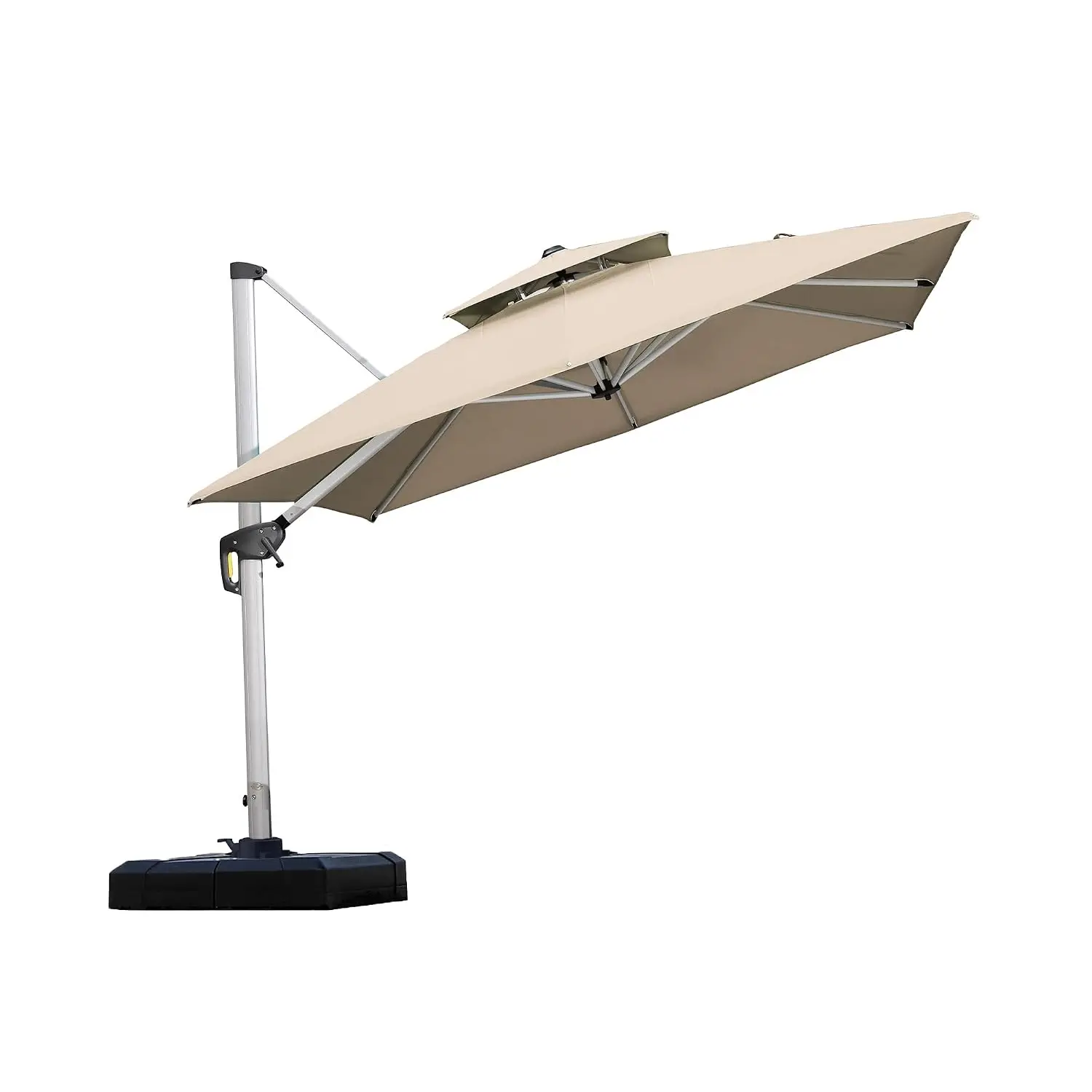 Square Double Top Cantilever Outdoor Umbrella 9ft x 9ft Beige, Customized