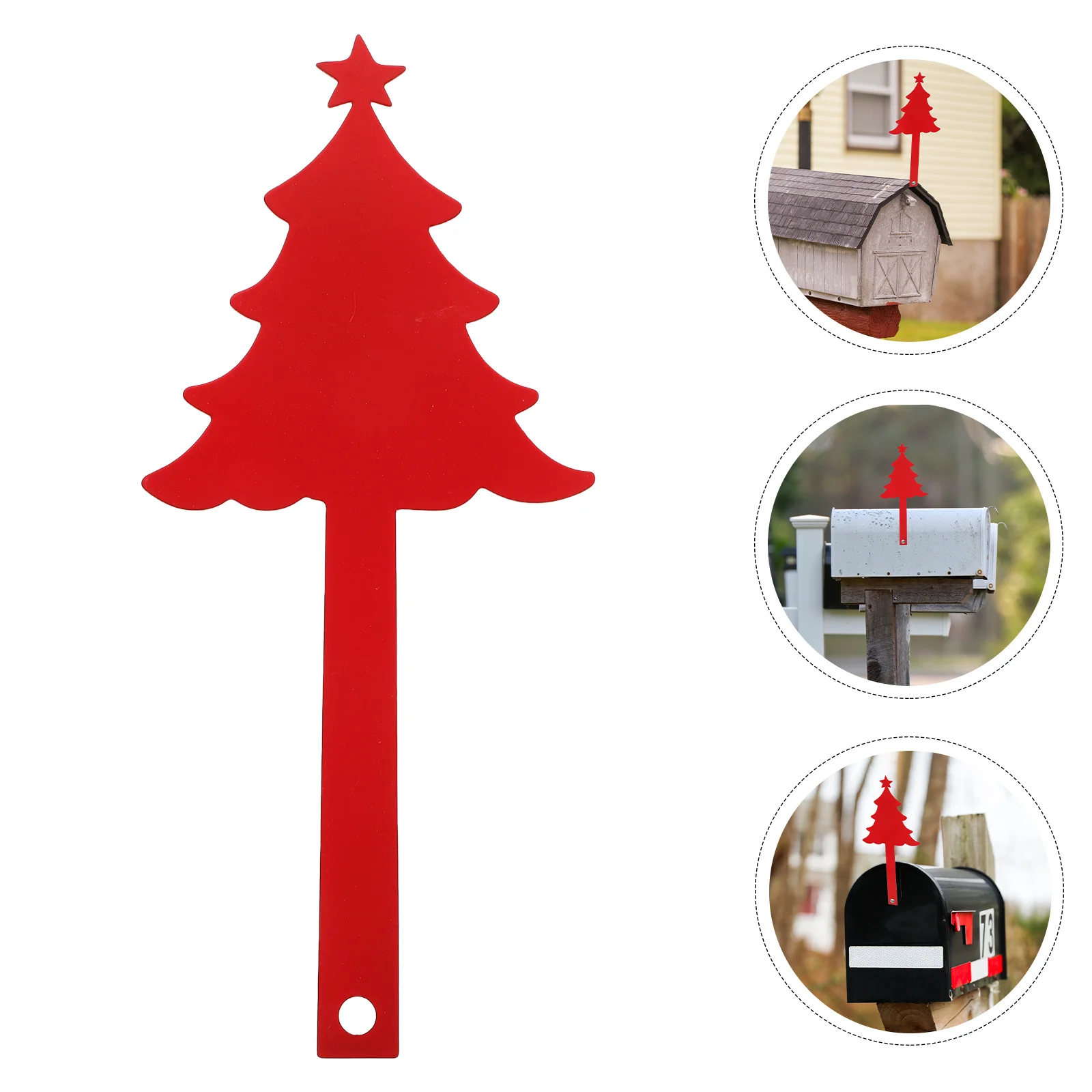 

Stylish Iron Mailbox Decor Christmas Tree Shaped Durable Versatile Easy Install Festive Gift Mailbox Flag Replacement