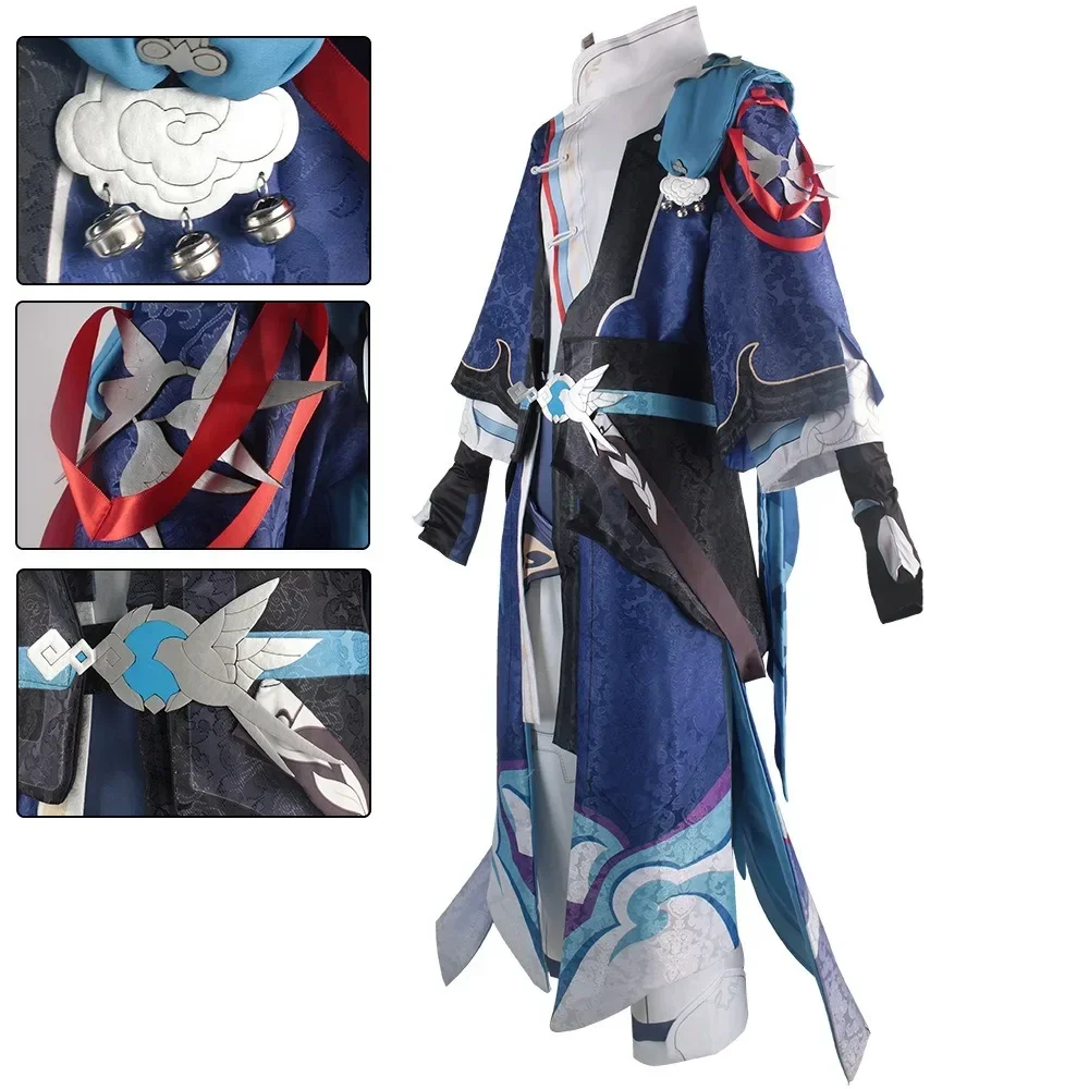 Tessuto Jacquard Anime Honkai: Star Rail Yanqing Costume Cosplay Big Size Karneval Yanqing Game Suit Yan Qing outfit parrucca Comic