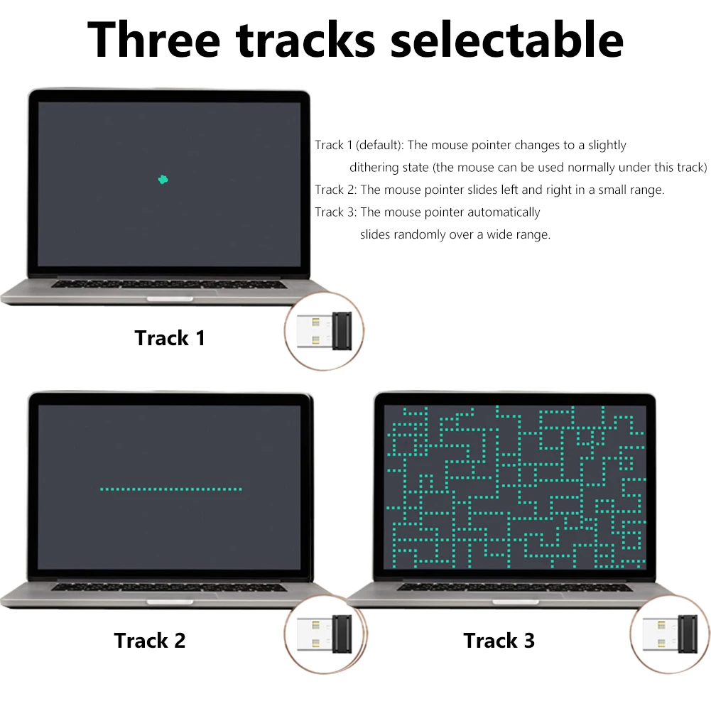 Mini mouse automatico Jiggler Mover agitatore per cursore con movimento automatico USB non rilevabile con indicatore luminoso ON/OFF per desktop portatile