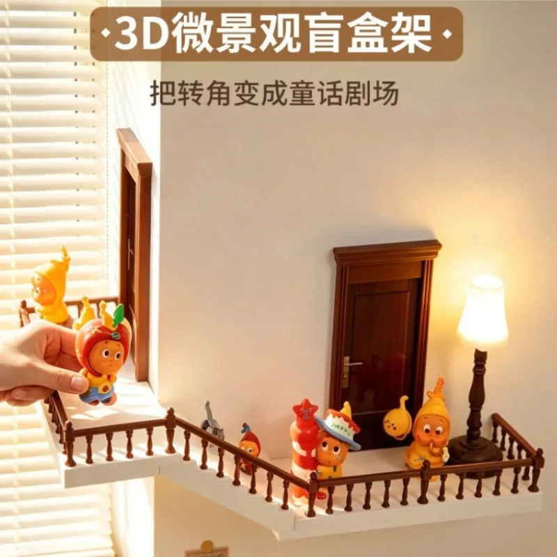 3D Staircase Corner Display Shelf Blind Box Organizer No-Drill for Figures Decor