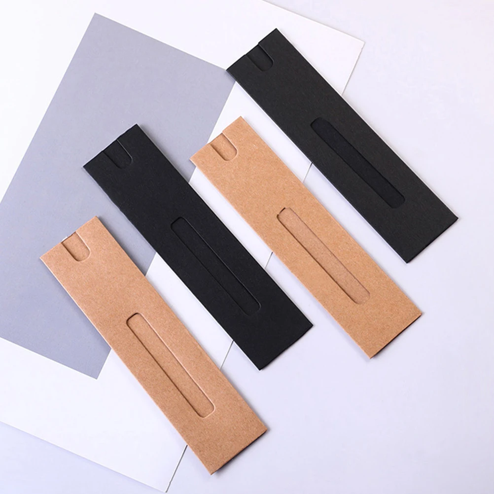 

50pcs Paper Window Pen Case Single Belt Pocket Holder Multifunctional Pens Cover ganizer For Pen ganizer Protector