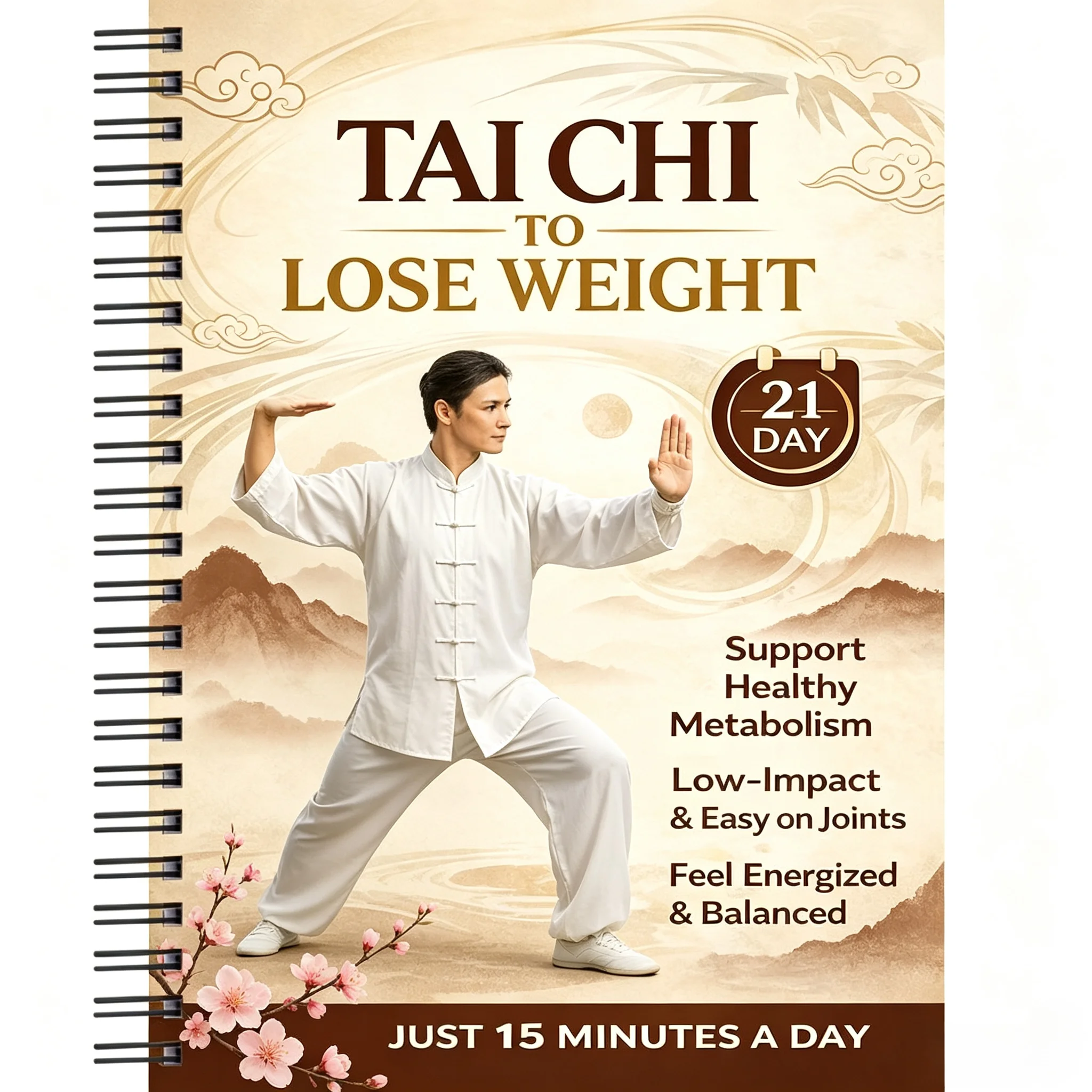 

21-day Traditional Chinese Loss Tai Chi Guidance Manual, 15-minute Daily Low-intensity Joint Protection Exercise Tutorial, Classic Tai Chi Moves Help Healthy Metabolism, Enhance Vitality, Improve Balance, and Shape a Healthy Figure. Suitable for