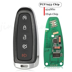 Jingyuqin 5 Bottoni Per Ford Edge Escape Explorer Taurus Flex Focus Chiave A Distanza Fob 434MHZ ID46 PCF7953 Chip BT4T-15K601-CX