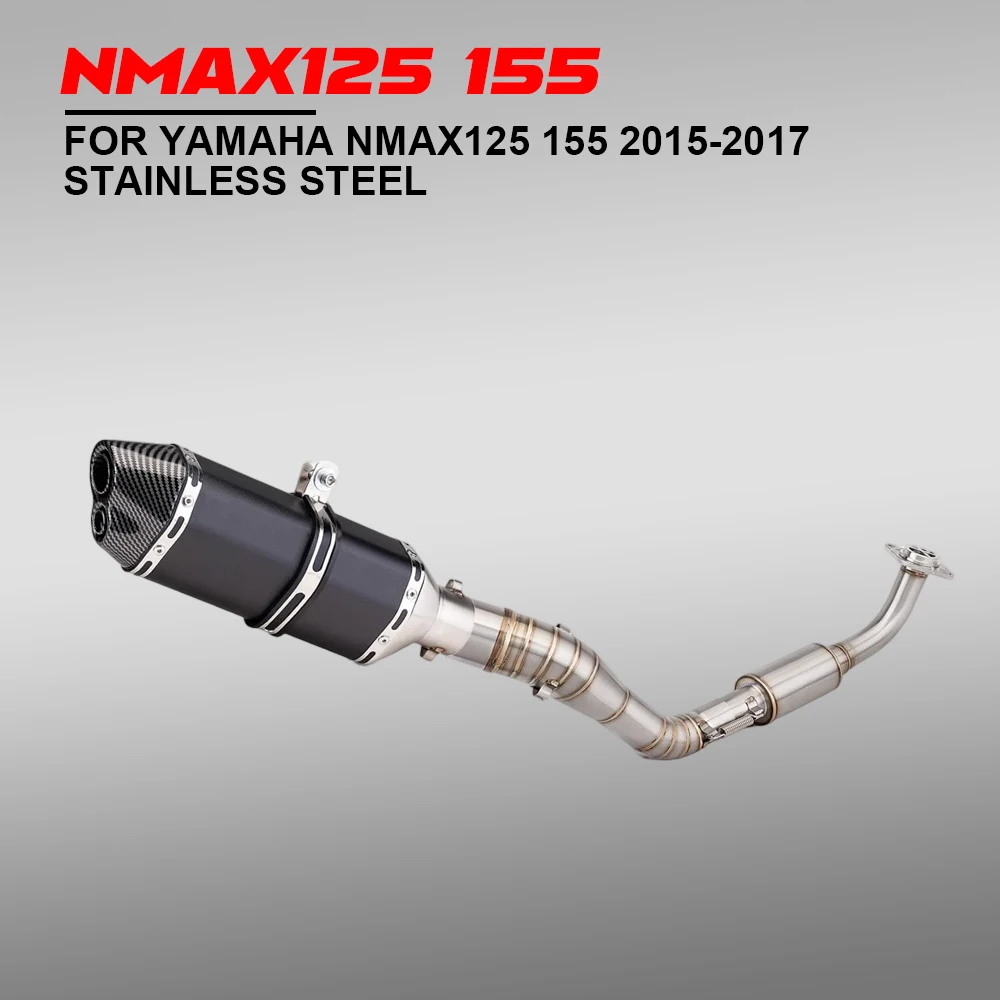

YATORS Motorcycle Exhaust For Yamaha NMAX125 NMAX155 Slip-on Front Link Pipe Exhaust Mufflers Full System