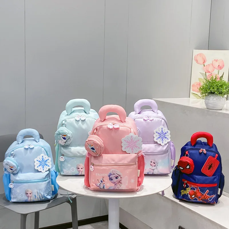 Disney Meisje Jongen Kleuterschool Rugzak Frozen Spider Man Reisrugzak Student Schouder Orthopedische Schooltas Kids Gift Mochila
