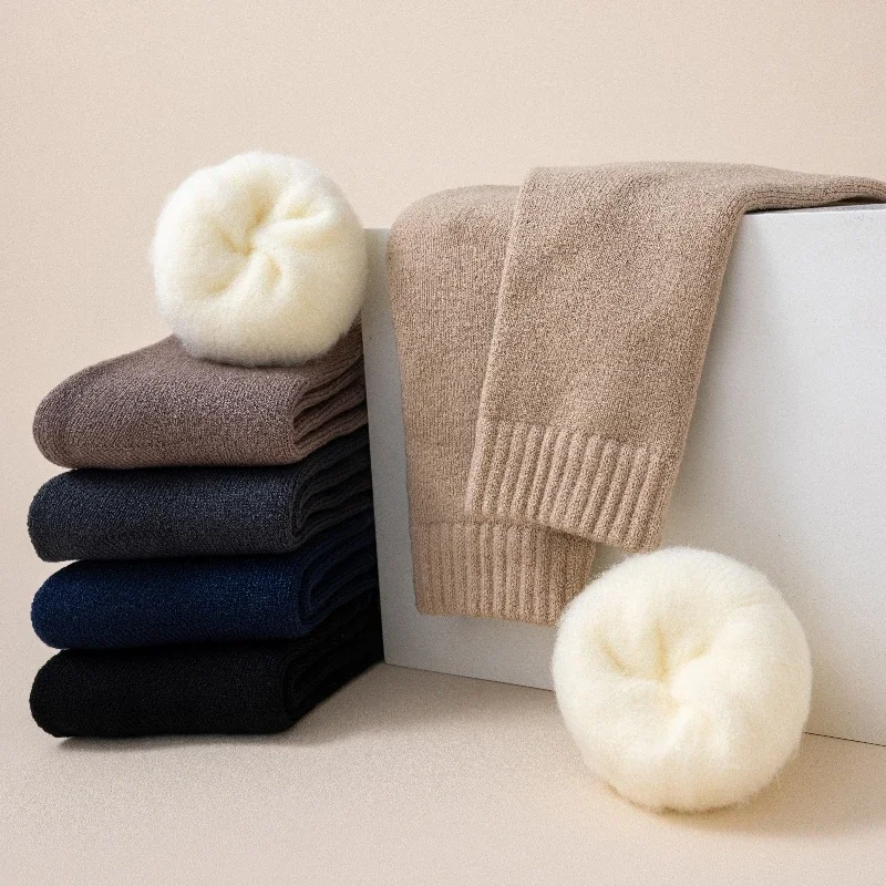 Winter Thick Warm Men's Wool Socks Harajuku Retro Snow Socks Plus Velvet Loop Socks High Quality Suitable  Men long sock