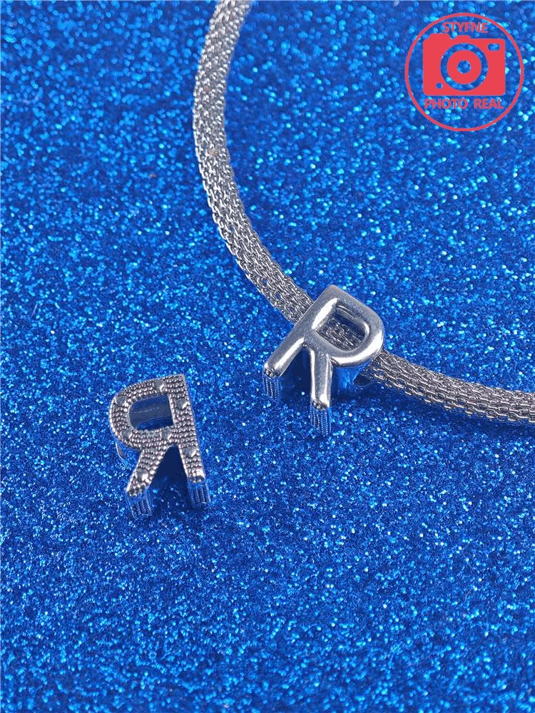 925 Sterling Silver Charm Beads Fit Original Bracelet Charms 26 Letters English Pinyin Bead Gift for Women Jewelry