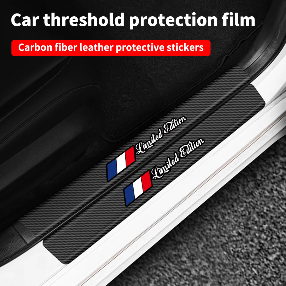 

Limited Edition Car Door Sill Threshold Carbon Fiber Trunk Bumper Protective Sticker For Citroen C4 C3 C5 C2 VTS Berlingo Xsara