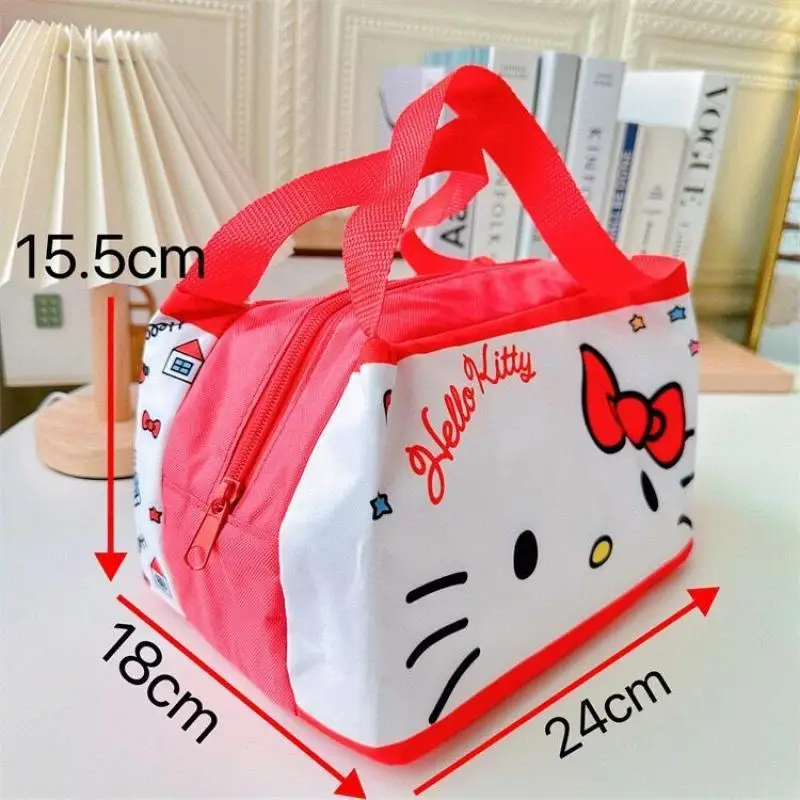 Sanrio Hello Kitty Bento Bag Kawaii Kuromi My Melody Cinnamoroll Student Portable Cartoon Large Capacity Insulated Lunch Box Bag