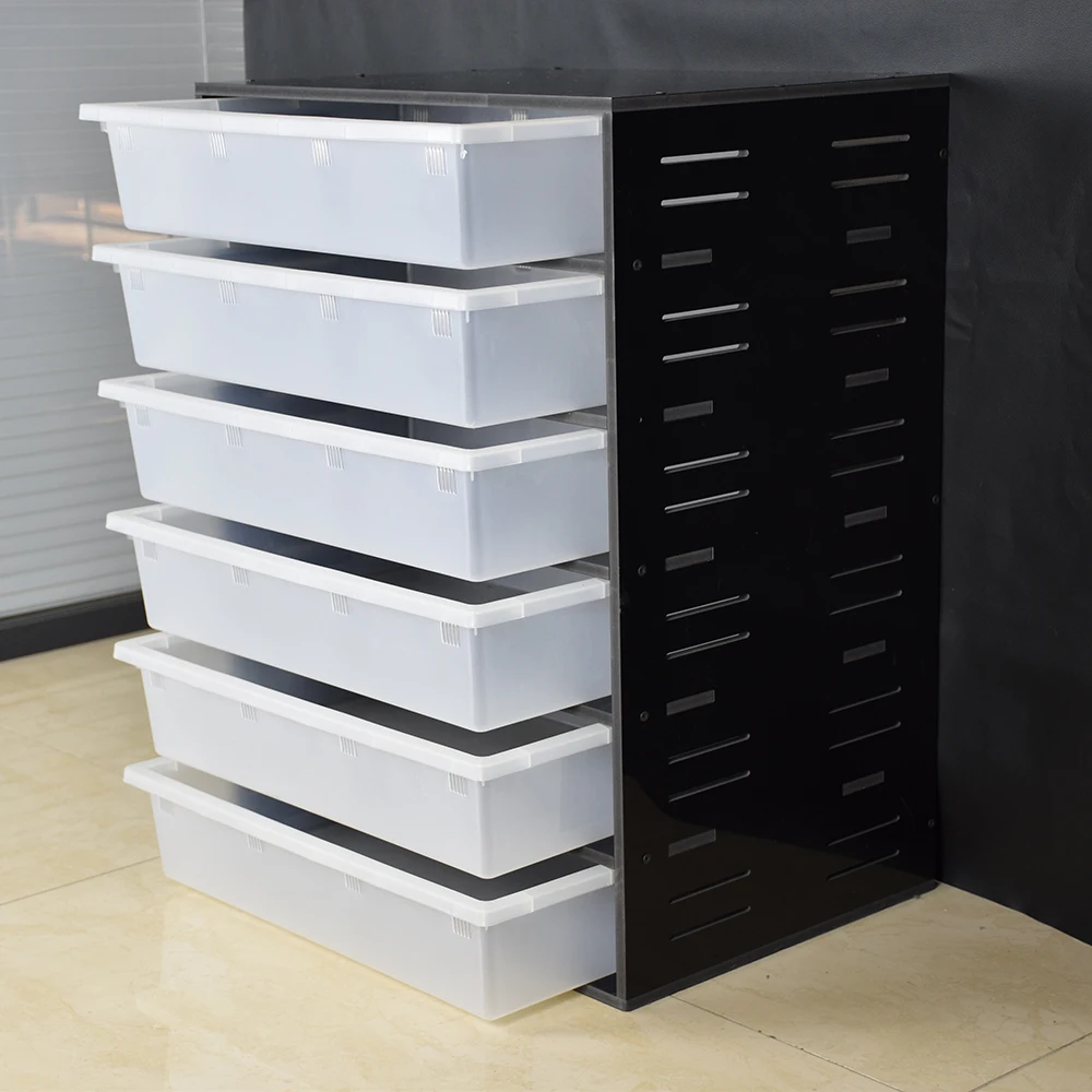 

6-Tier PVC Reptile Rack System for Snake Enclosure Modern Classic Snake Breeding Rack with Box Packed