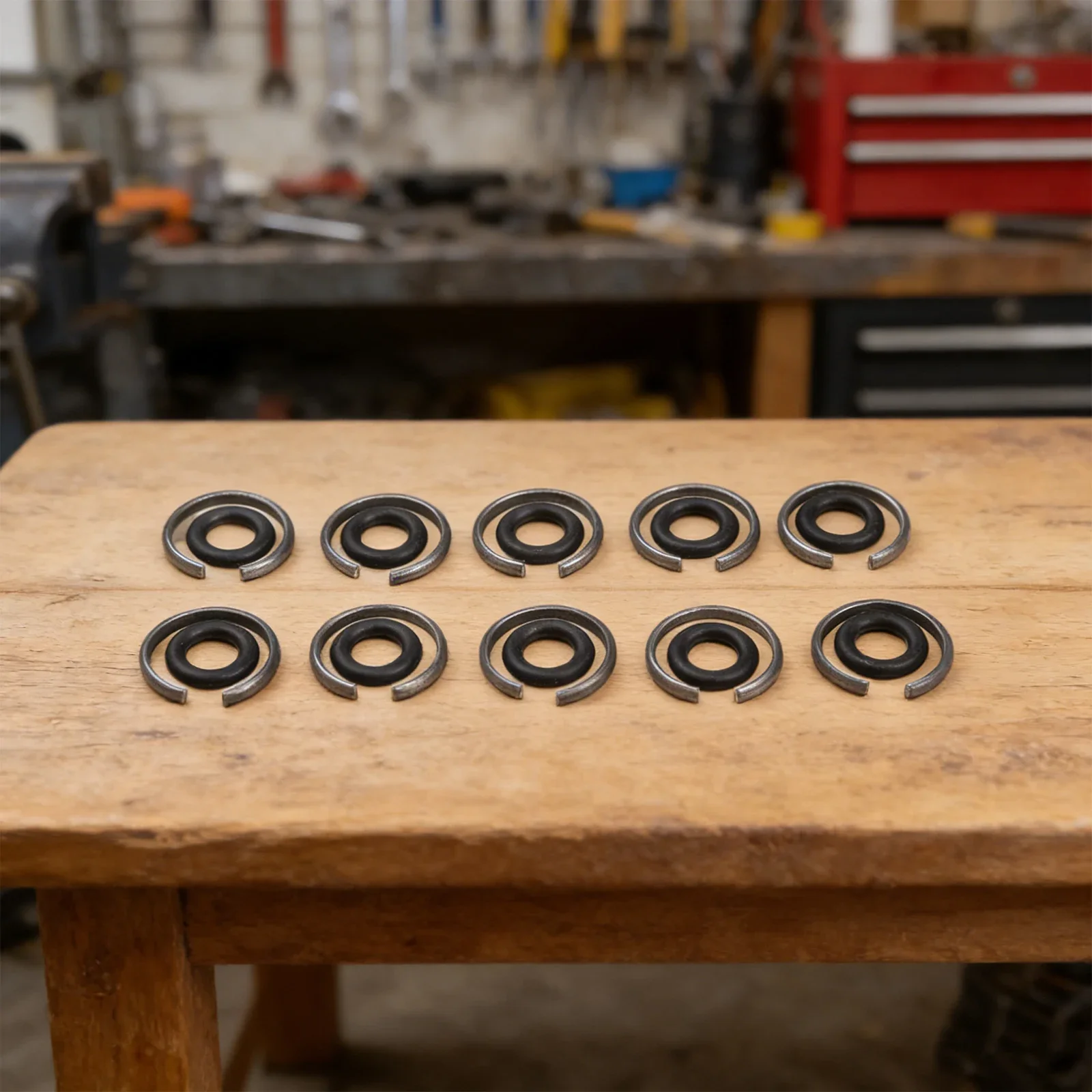 10pcs 12inch Retaining Clip With O Rings Set For Impact Wrench Snap Rubber And Iron Material For Reliable Performance
