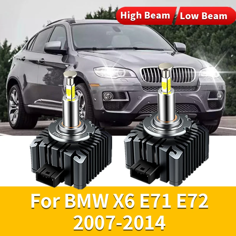 2Pcs 35W HID Bulb Xenon Lamp Light Headlight For BMW X6 E71 E72 2007 2008 2009-2014 Canbus No Error 360° 6000K LED Headlights