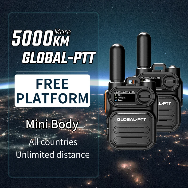 

2PCS Global-PTT G388 Walkie Talkie POC Network Global Available 4G Mini Internet Portable Profesional Long Range Two-way Radio