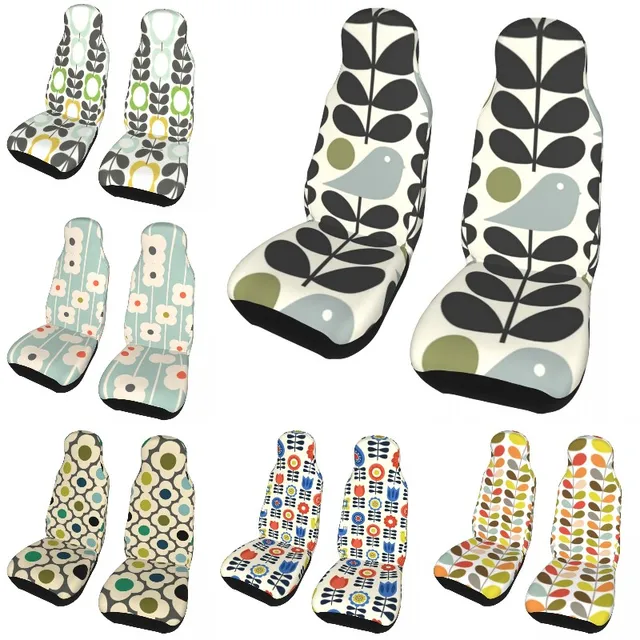 Niestandardowe uniwersalne pokrowce na fotele samochodowe z wieloma łodygami dla samochodów ciężarowych SUV Orla Kiely Scandinavian Auto Seat Cover Protector 2 PCS