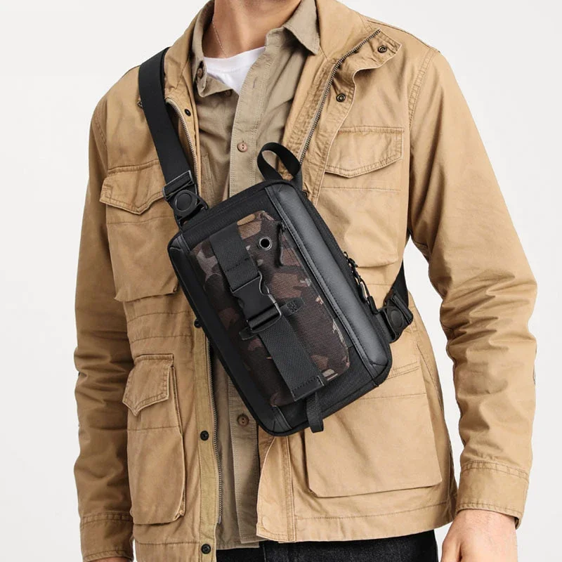 Shoulder Bag For Men Functional Crossbody Bag Men\'s Multi-functional Tactical Chest Bag Cross Border Sports Fashion Chest Bag