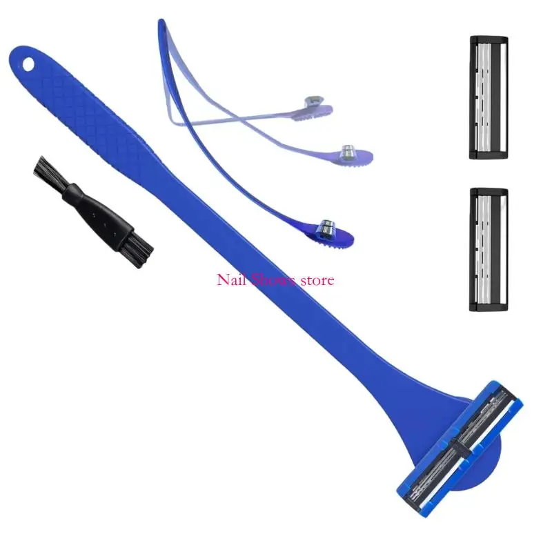 

E0BC Stylish 2 in 1 Men's Razors and Back Scrubber for Shaving and Back Hair Removal
