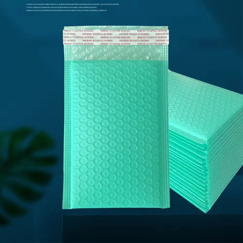 Sacos de bolhas mais grossos de cor verde, tamanho pequeno e grande para embalagem de envelopes, sacos de envio para pequenas empresas, envoltório de embalagens, atacado