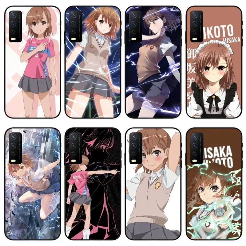 Anime Misaka Mikoto Phone Case for VIVO Y95 Y93 Y31 Y20 V19 V17 V15 Pro X60 NEX Black Soft Phone Cover Funda