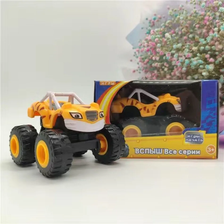 6Pcs new cartoon monster truck mini cartoon friction power push-pull off-road vehicle toy set cartoon model birthday gift