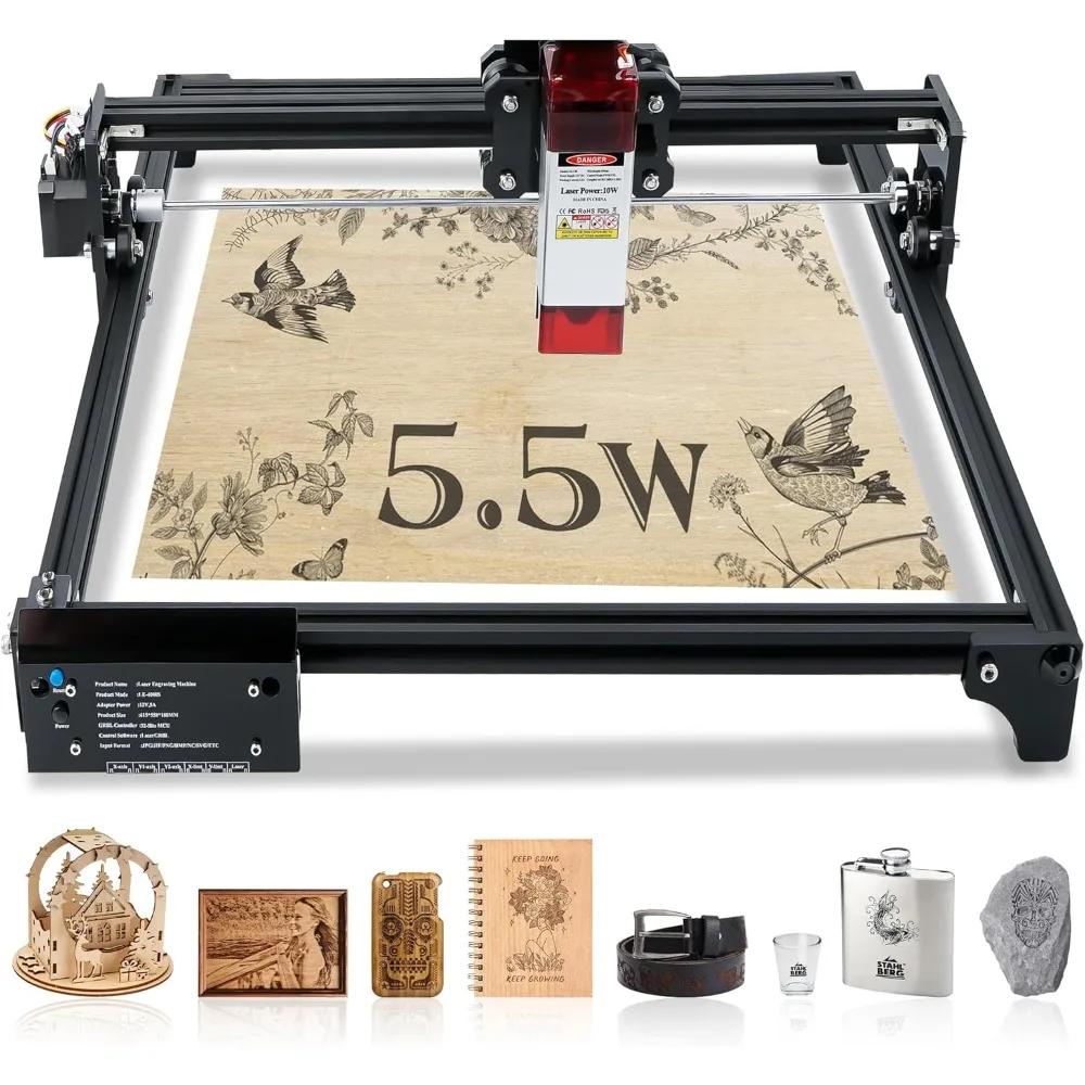 Laser Engraver, 5500 mW Output Power Laser Cutter,40W Higher Accuracy Laser Engraving Machine,400 * 400mm Laser Engraver Machine