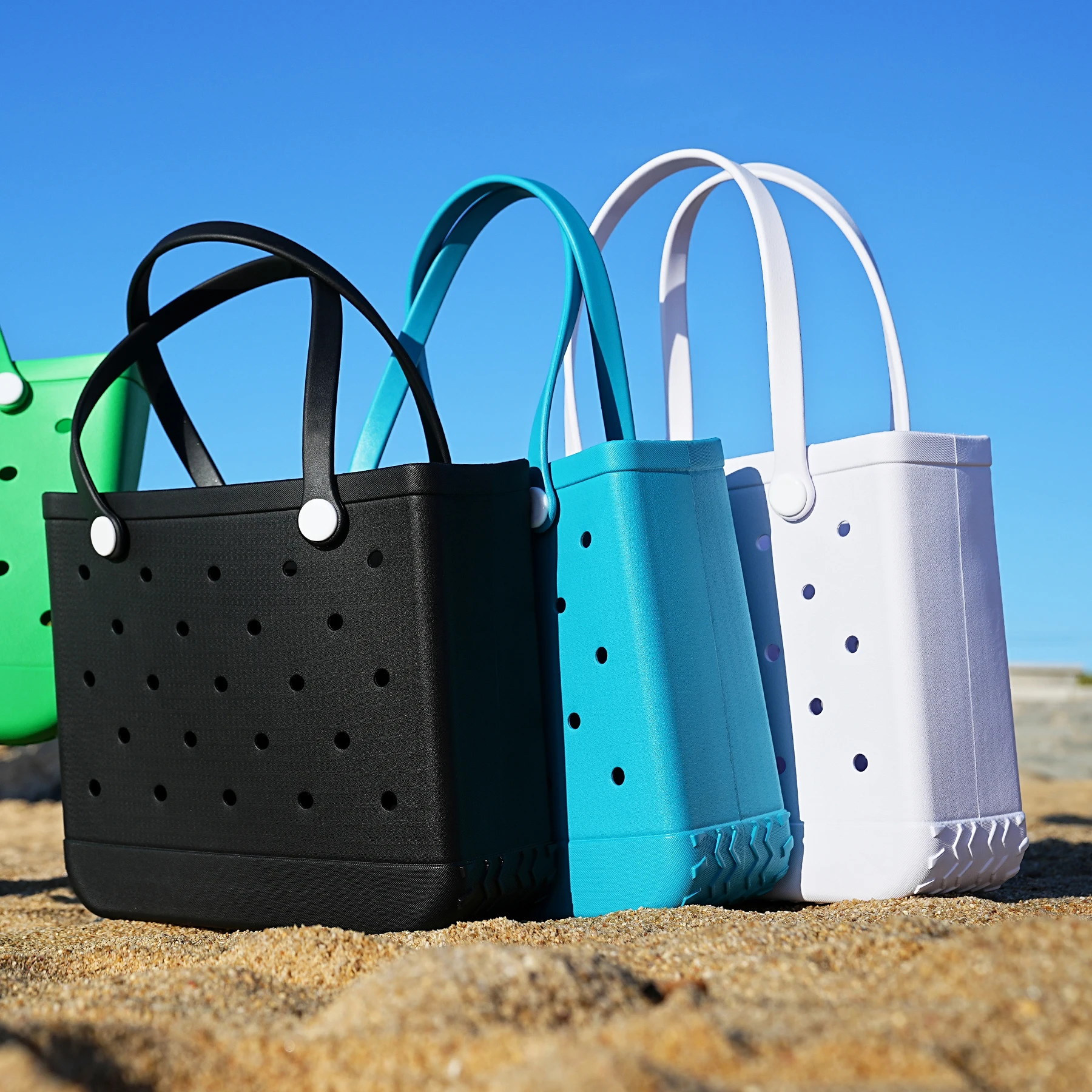 Solid Fashion Hole borsa da spiaggia impermeabile durevole borsa in gomma moda Beach Boat nuoto sport Shopping borsa Eva portatile