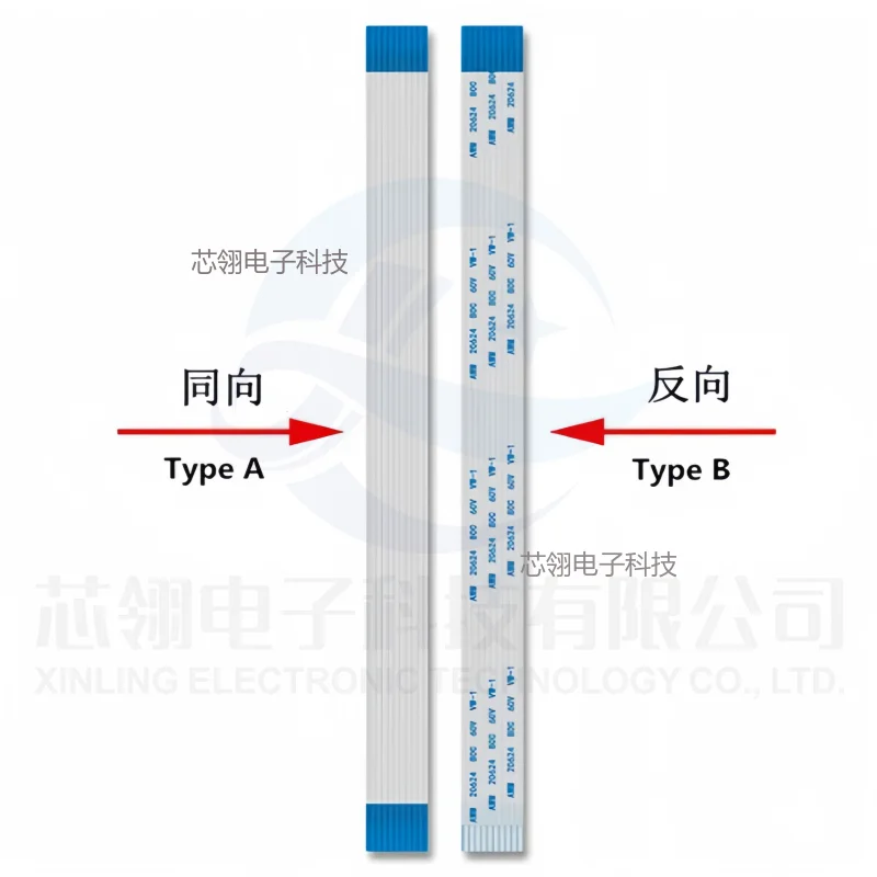 10PCS FPC FFC Ribbon Flexible Flat Cable 4/6/8/10/12/14/16/18/20-60 Pin Pitch0.5/1.0MM A/B-Type Wire Length 10/20/30CM