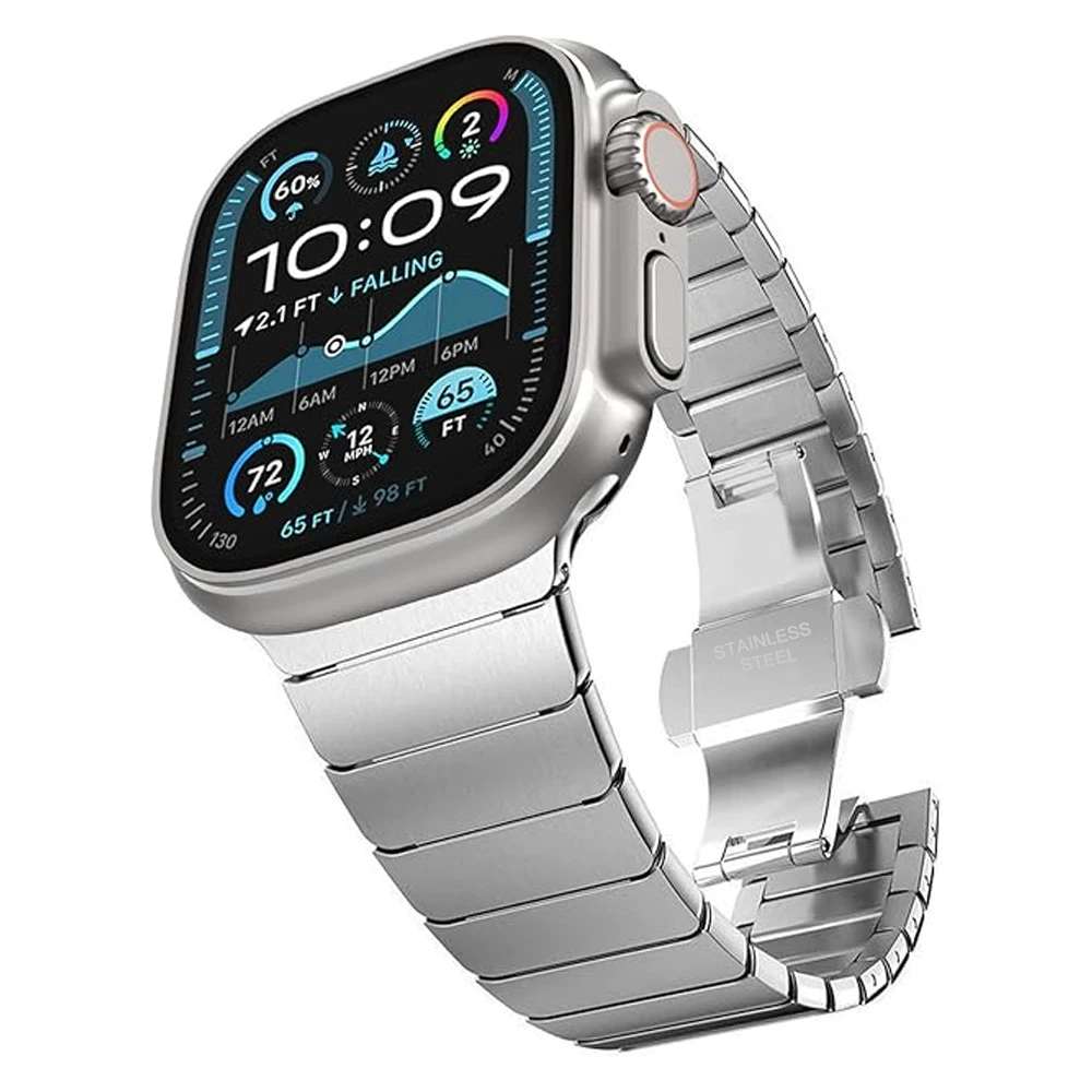 أشرطة من الفولاذ المقاوم للصدأ لساعة أبل الترا 2 باند 49 ملم 46 ملم 45 ملم 44 ملم 42 41 40 ملم سوار كوريا iWatch سلسلة 10 9 8 7 6 SE