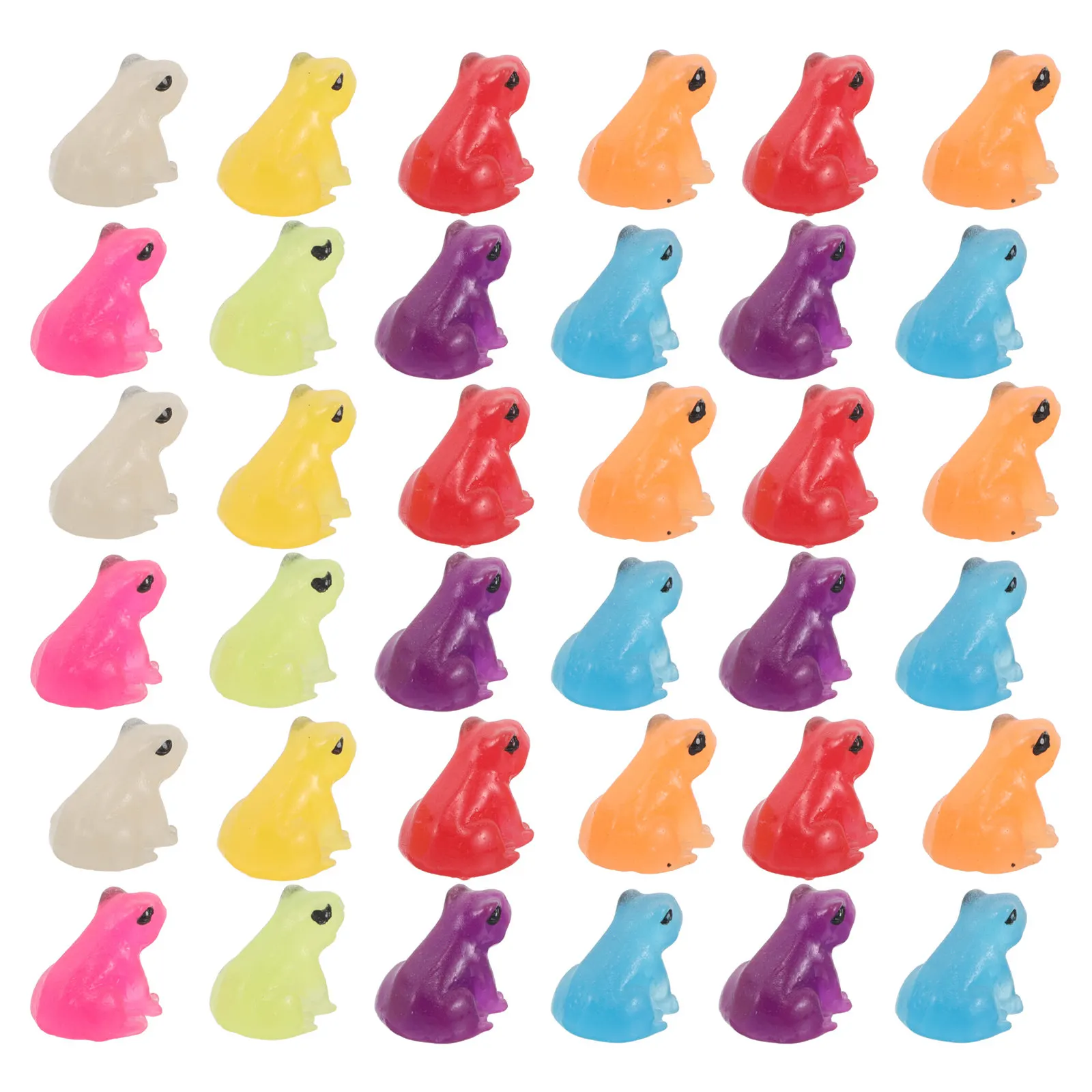 40Pcs Luminous Mini Resin Frog Night Light Glow Glitter Small Frog Resin Animals Indoor Outdoor Garden Micro Landscape