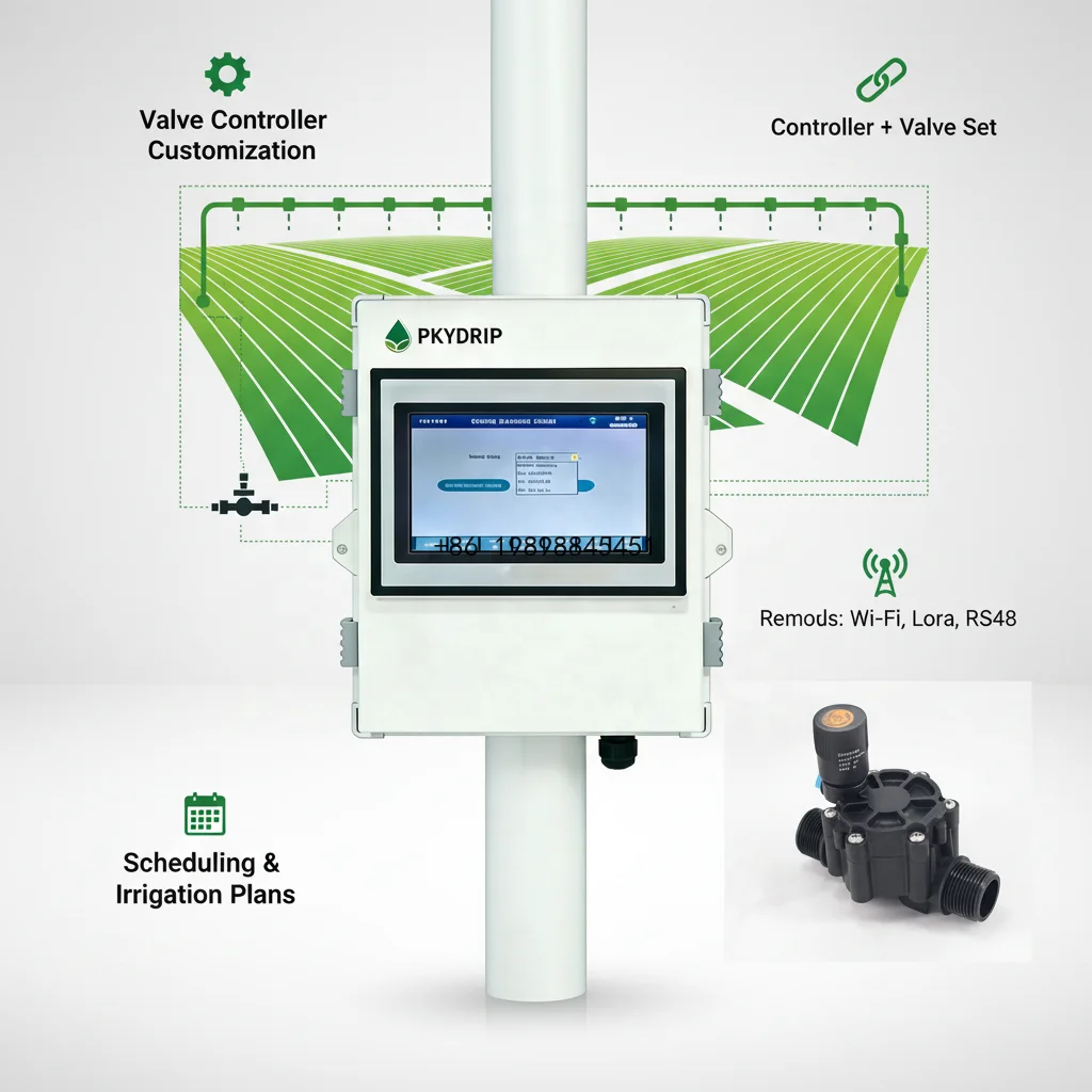 Pkydrip Smart Controller Solenoid Valve Irrigation System Farm Use Mobile Remote Control Zone Irrigation Timed Quantitative