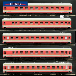 HERIS Train Model Carriage HO Type 1/87 17090 17091 Dining Car Soft Sleeper CA24 RW24 Rail Car Multiple Options