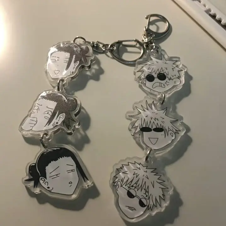 

Брелок Jujutsu Kaisen Gojo Satoru, двухсторонний студенческий рюкзак, сумка, подвеска, брелок, аксессуары Geto Suguru, аниме, мультяшный подарок